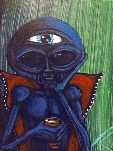 similar alien art tim kelly artist nyc alien with the all-seeing eye tk