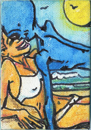 tim kelly artist alien at beach kissing