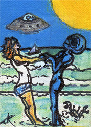 tim kelly artist alien girlfriend at beach