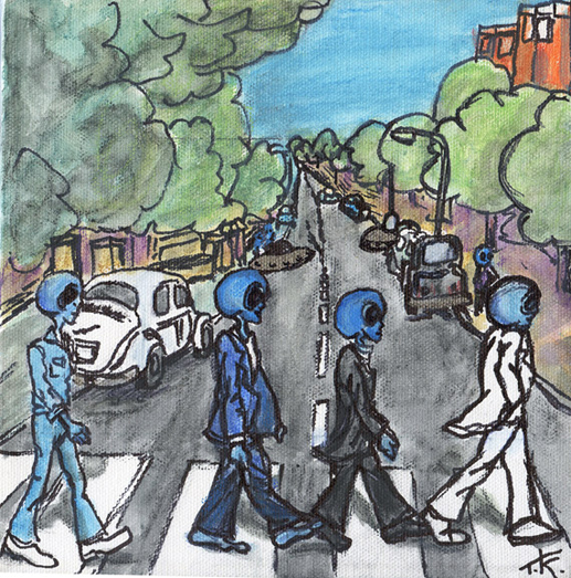 tim kelly artist alien abby road painting art