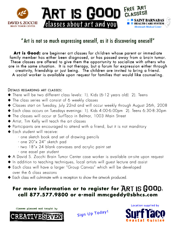 art is good art classes david s. zocchi brain tumor center tim kelly