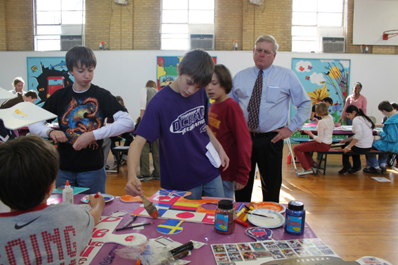 puzzle installation & collaborative project The Deal Elementary School tim kelly artist