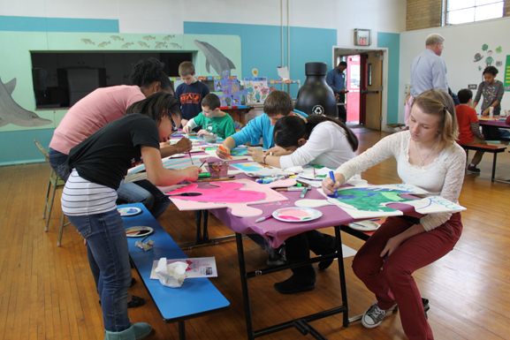 puzzle installation & collaborative project The Deal Elementary School tim kelly artist