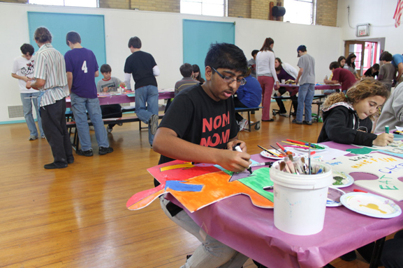 puzzle installation & collaborative project The Deal Elementary School tim kelly artist