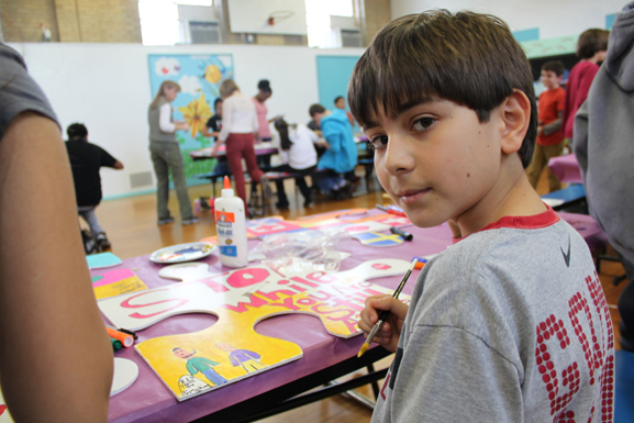 puzzle installation & collaborative project The Deal Elementary School tim kelly artist