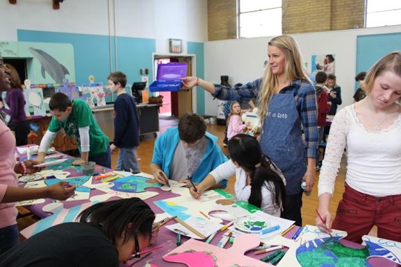 puzzle installation & collaborative project The Deal Elementary School tim kelly artist