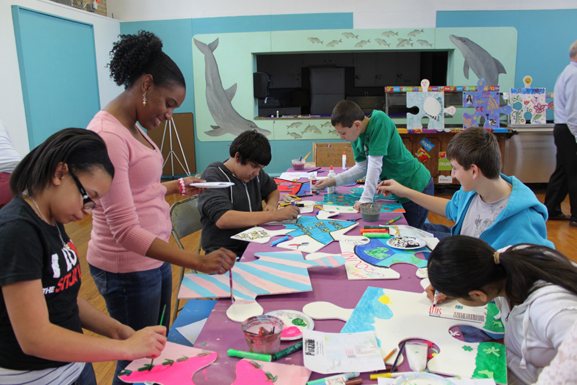 puzzle installation & collaborative project The Deal Elementary School tim kelly artist