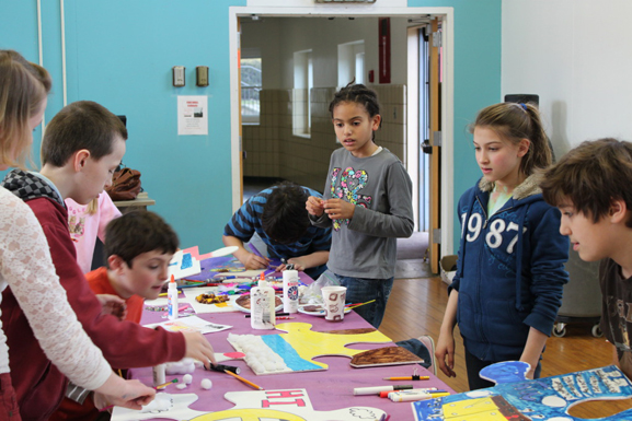 puzzle installation & collaborative project The Deal Elementary School tim kelly artis