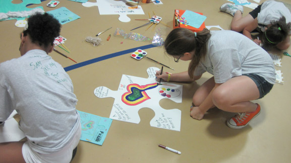 puzzle installation & collaborative project island heights elementary school island heights nj tim kelly artist