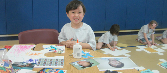 puzzle installation & collaborative project island heights elementary school island heights nj tim kelly artist