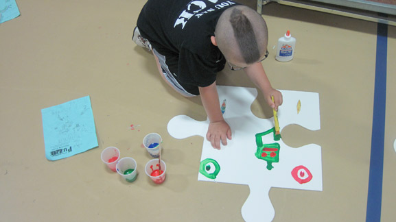 puzzle installation & collaborative project island heights elementary school island heights nj tim kelly artist