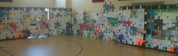 puzzle installation & collaborative project island heights elementary school island heights nj tim kelly artist