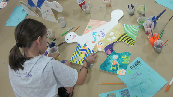 puzzle installation & collaborative project island heights elementary school island heights nj tim kelly artist