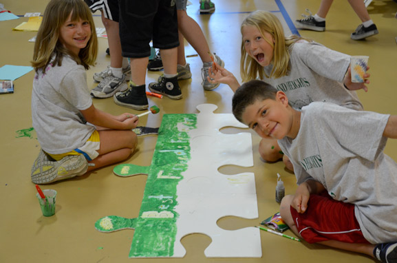 puzzle installation & collaborative project island heights elementary school island heights nj tim kelly artist