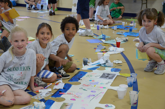 puzzle installation & collaborative project island heights elementary school island heights nj tim kelly artist