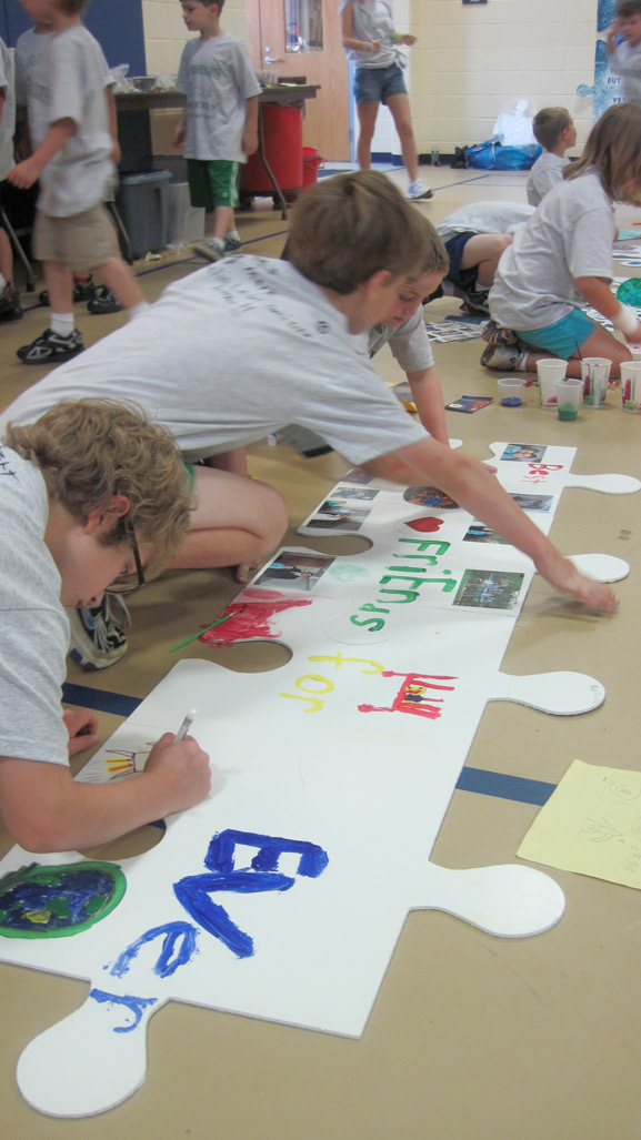 puzzle installation & collaborative project island heights elementary school island heights nj tim kelly artist