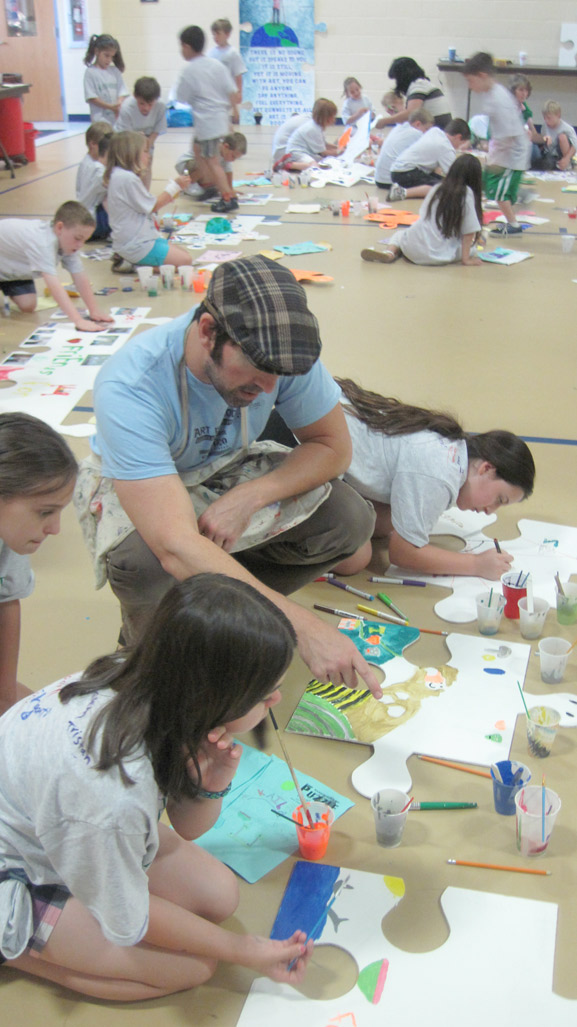 puzzle installation & collaborative project island heights elementary school island heights nj tim kelly artist