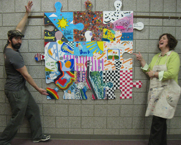 puzzle project art tim kelly monmouth county library system marlboro puzzleartproject.com installation nyc collaboration art is good workshop