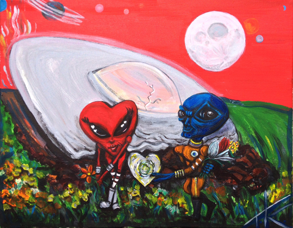 similaralien art similar alien art nyc tim kelly art brooklyn alien art the alien lady alien hello again