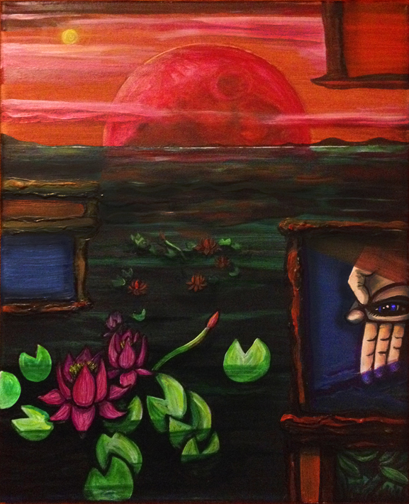 floating lotus and the rising blood moon tim kelly artist nyc tim kelly art brooklyn
